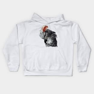 Parrot with red "hair" Kids Hoodie